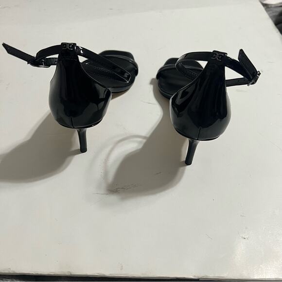 Sam Edelman Black Patent Leather PEONIE KITTEN HEEL SANDAL - Picture 13 of 15